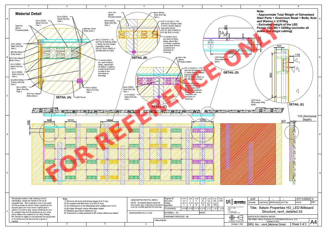 Technical drawing detail used for project review