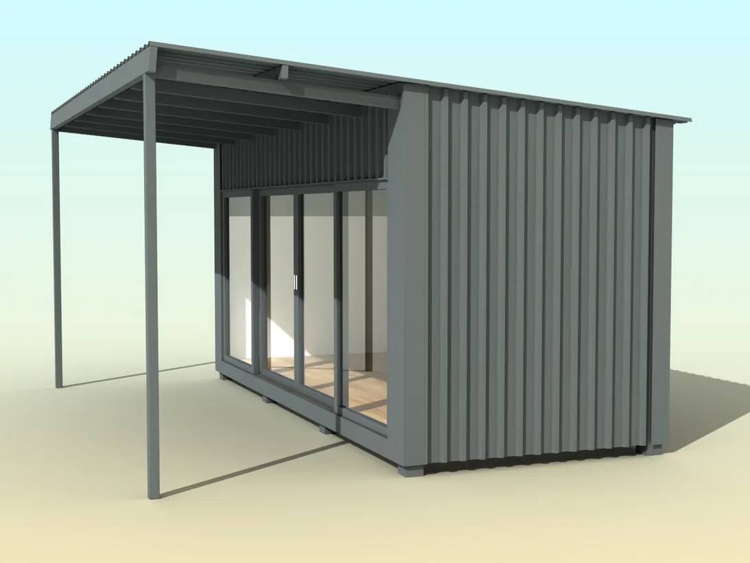 Modular padel clubhouse concept render