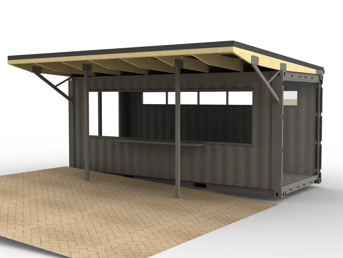 FEM simulation for shipping container awning